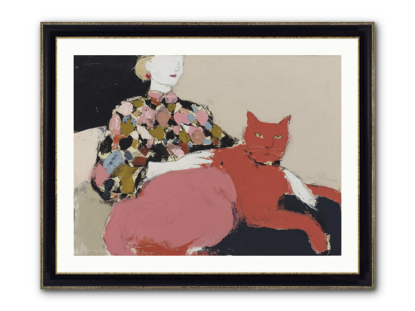 A Light Touch Framed Print - Black & Gold 32x24