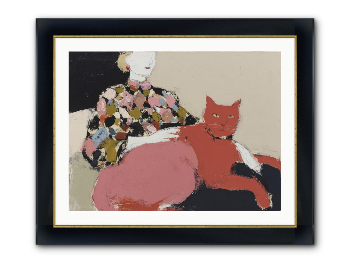 A Light Touch Framed Print - Wide Black w/Gold 32x24