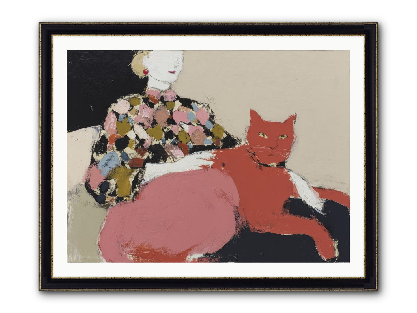 A Light Touch Framed Print - Black & Gold 40x30