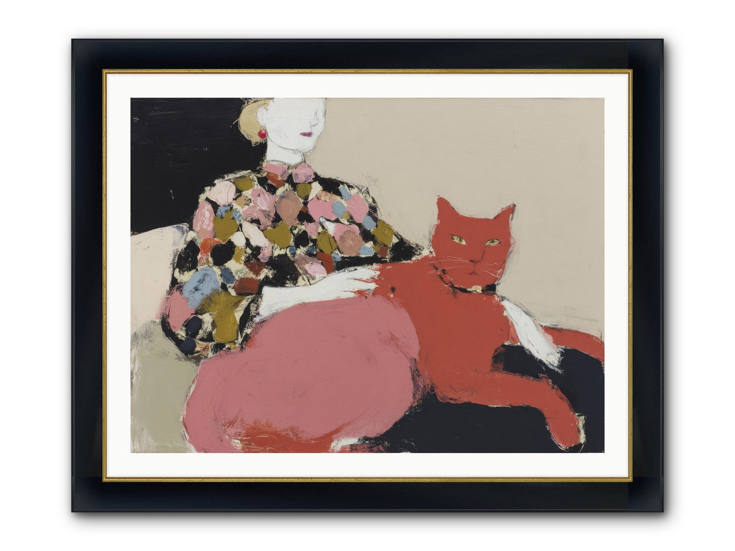 A Light Touch Framed Print - Wide Black w/Gold 40x30