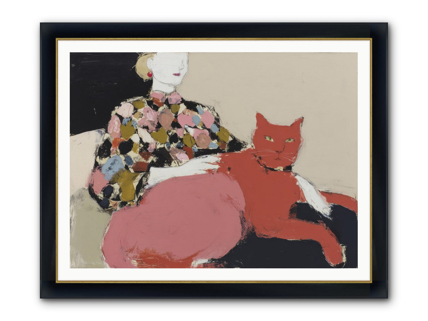 A Light Touch Framed Print - Wide Black w/Gold 48x36