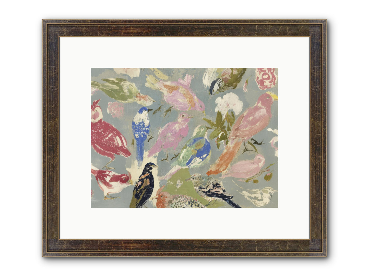 A Masquerade Of Porcelain Guests Framed Print - Slimwoods Black/Gold 12x9