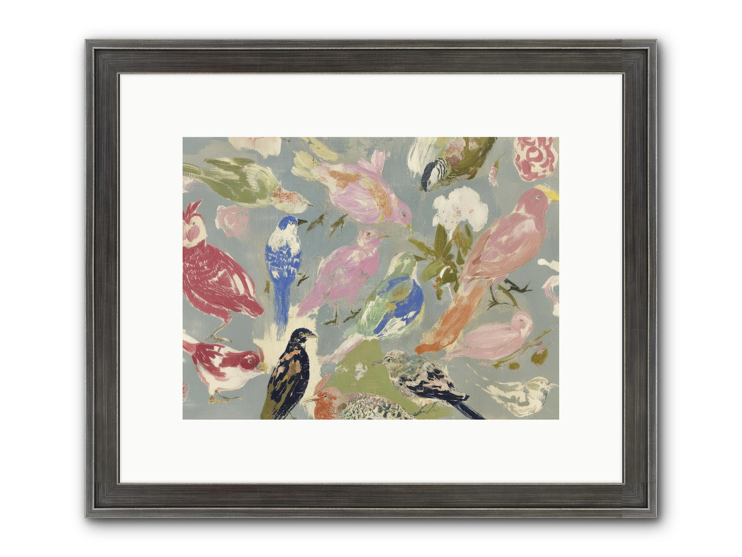 A Masquerade Of Porcelain Guests Framed Print - Slimwoods Black/Silver 12x9