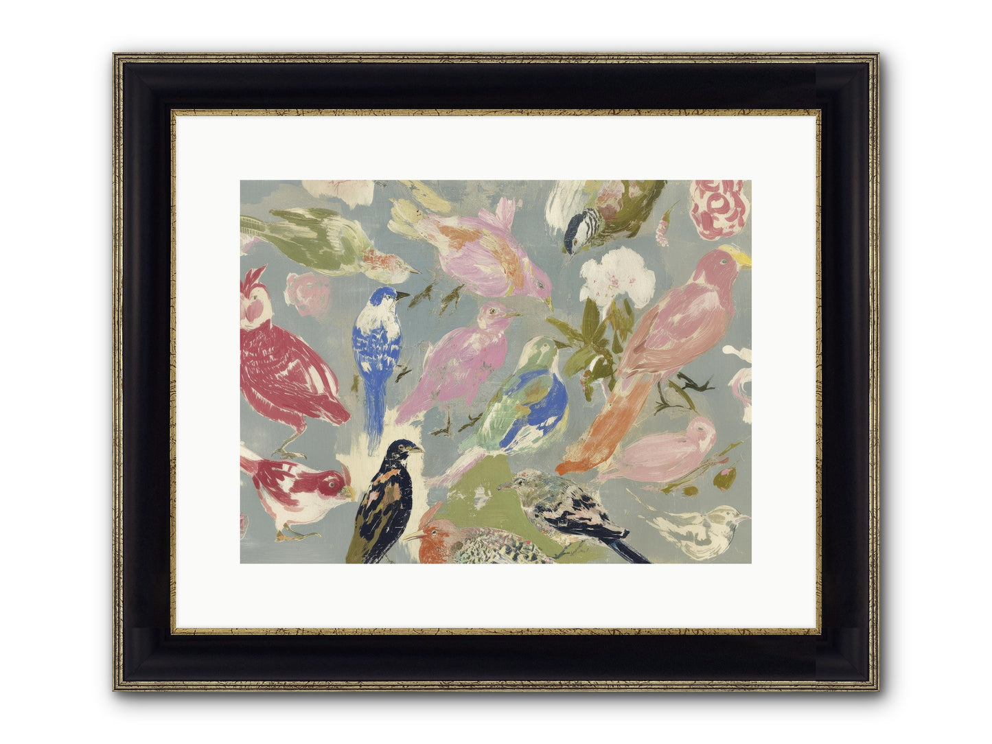 A Masquerade Of Porcelain Guests Framed Print - Black & Gold 16x12