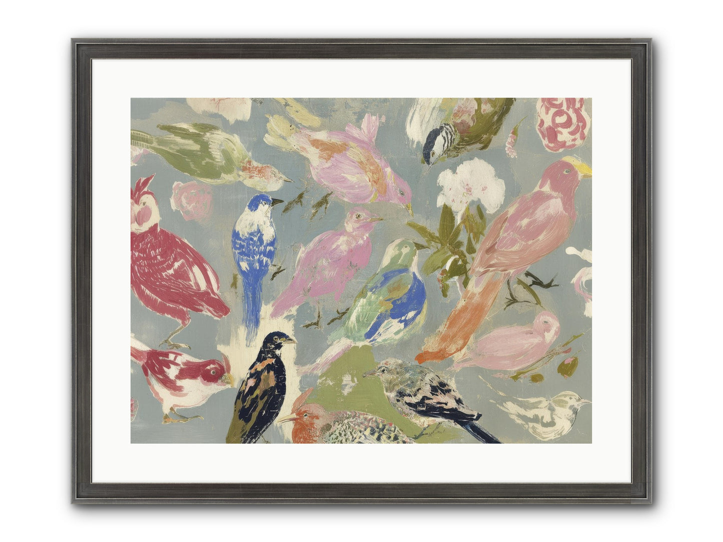 A Masquerade Of Porcelain Guests Framed Print - Slimwoods Black/Silver 24x18