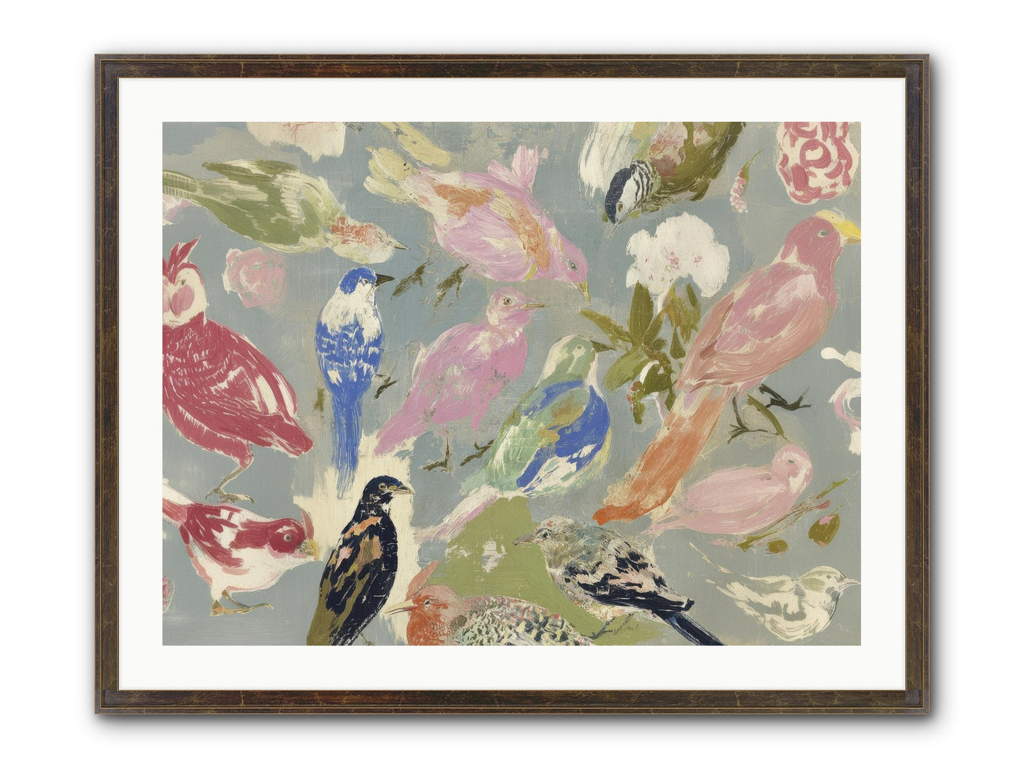 A Masquerade Of Porcelain Guests Framed Print - Slimwoods Black/Gold 32x24