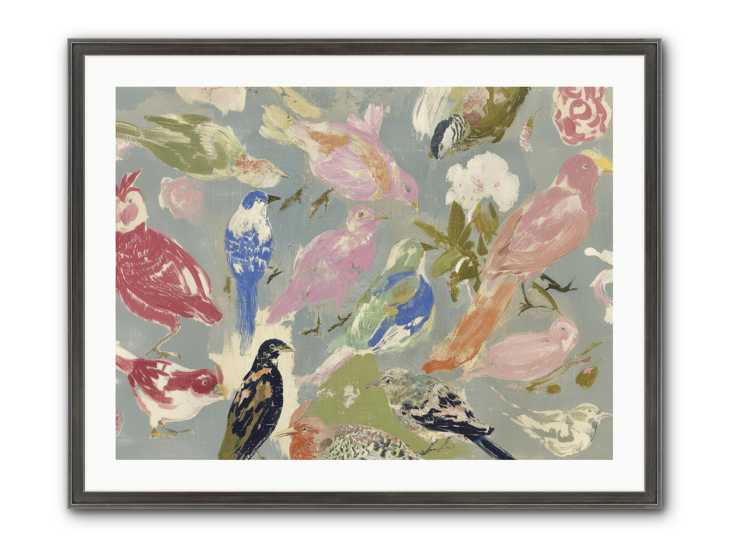 A Masquerade Of Porcelain Guests Framed Print - Slimwoods Black/Silver 32x24