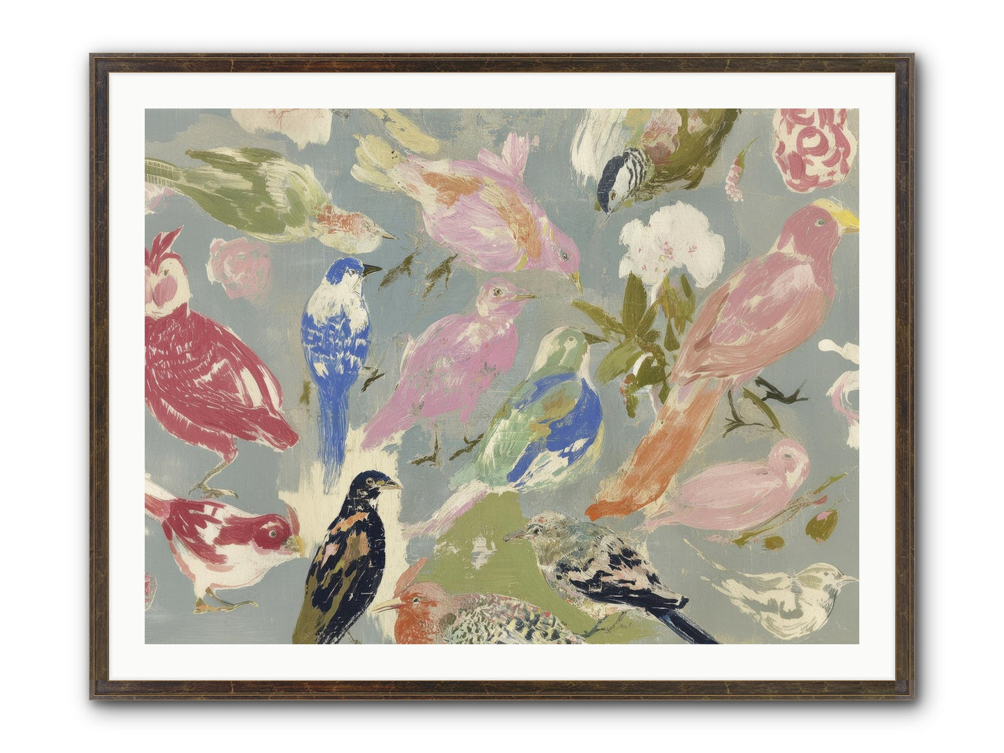 A Masquerade Of Porcelain Guests Framed Print - Slimwoods Black/Gold 40x30