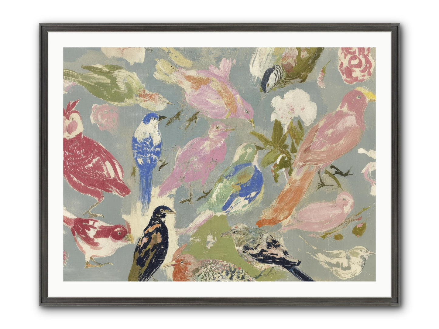 A Masquerade Of Porcelain Guests Framed Print - Slimwoods Black/Silver 40x30