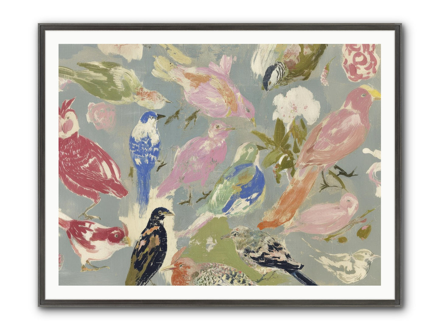 A Masquerade Of Porcelain Guests Framed Print - Slimwoods Black/Silver 48x36