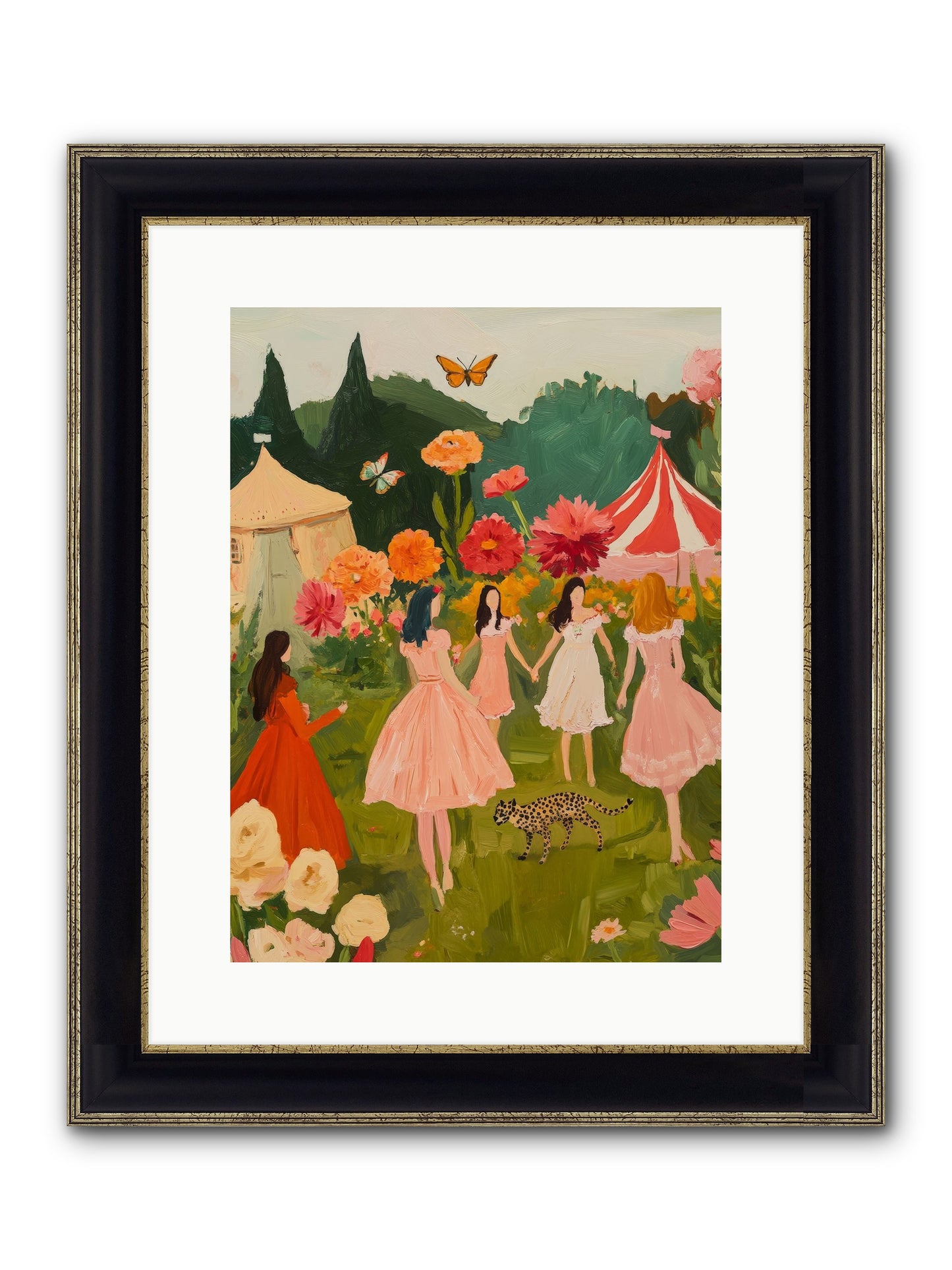 A Midsummer's Soirée Framed Print - Black & Gold 12x16