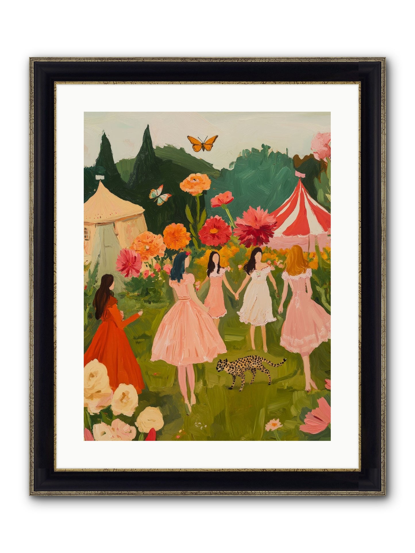 A Midsummer's Soirée Framed Print - Black & Gold 18x24