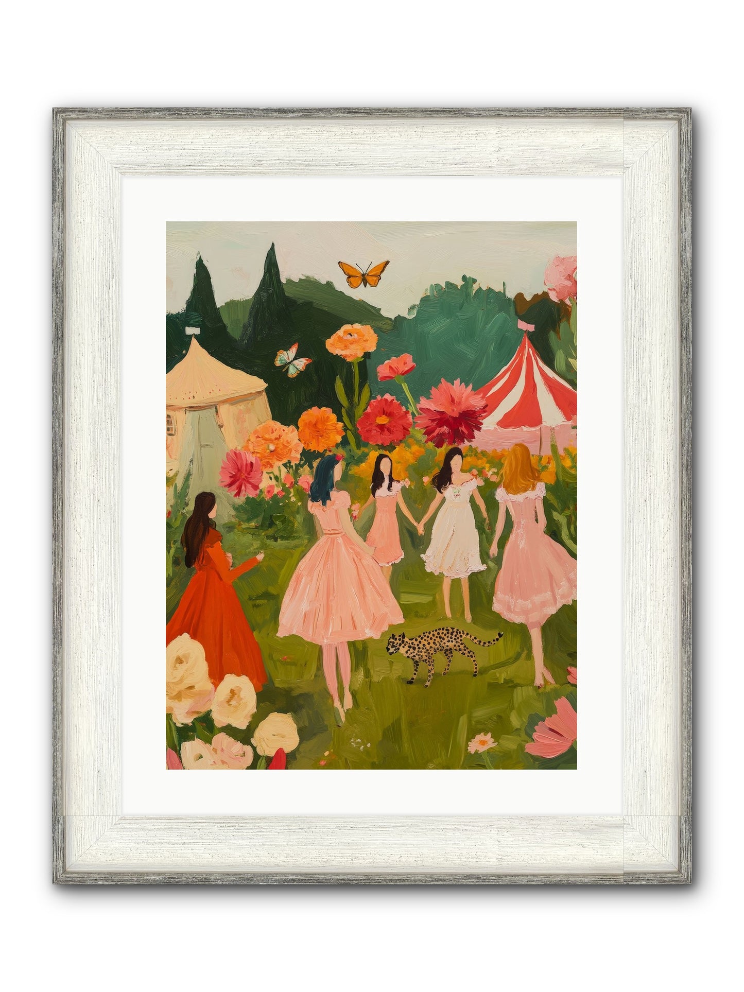 A Midsummer's Soirée Framed Print - Driftwood White 18x24