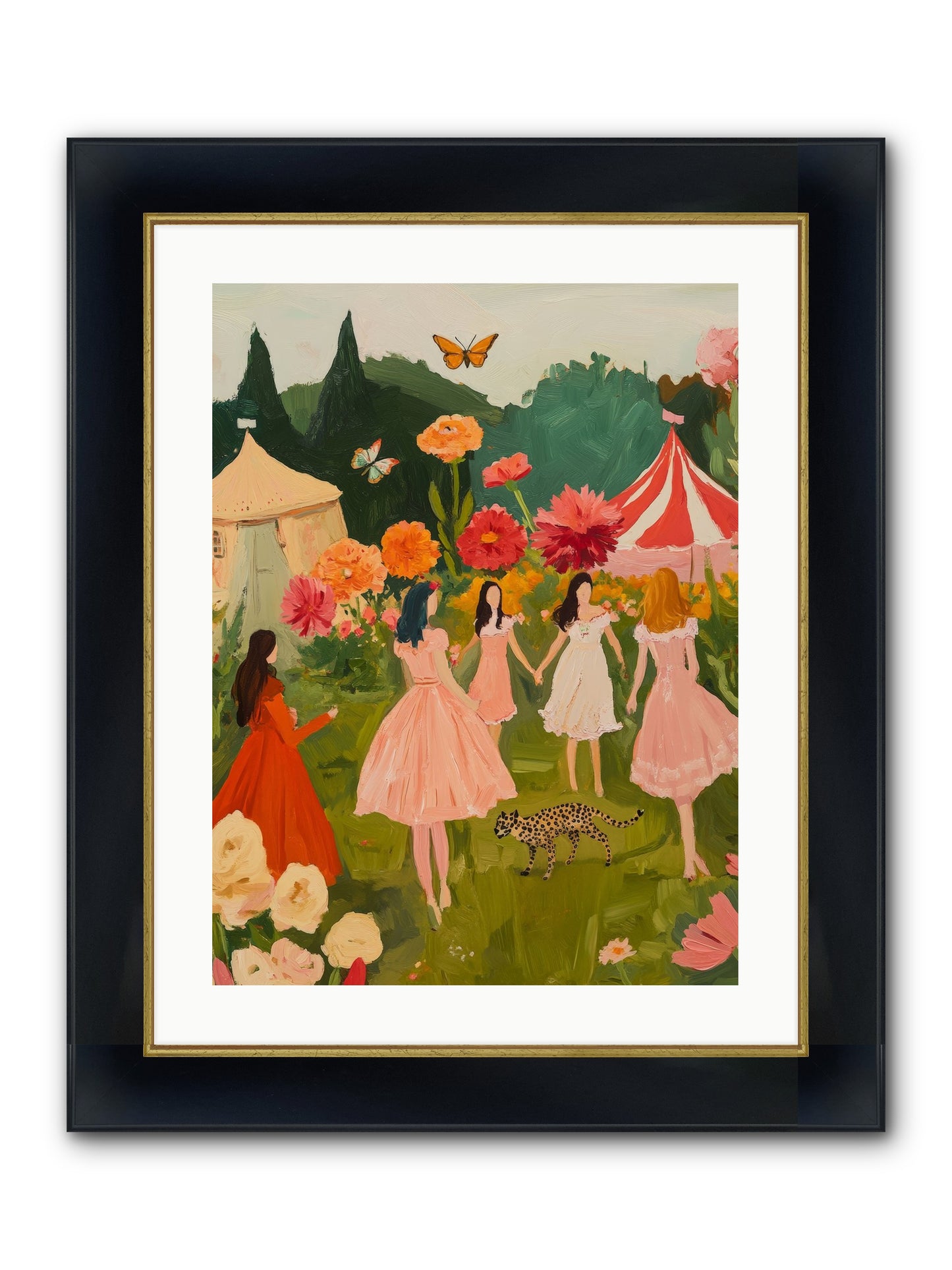 A Midsummer's Soirée Framed Print - Wide Black w/Gold 18x24