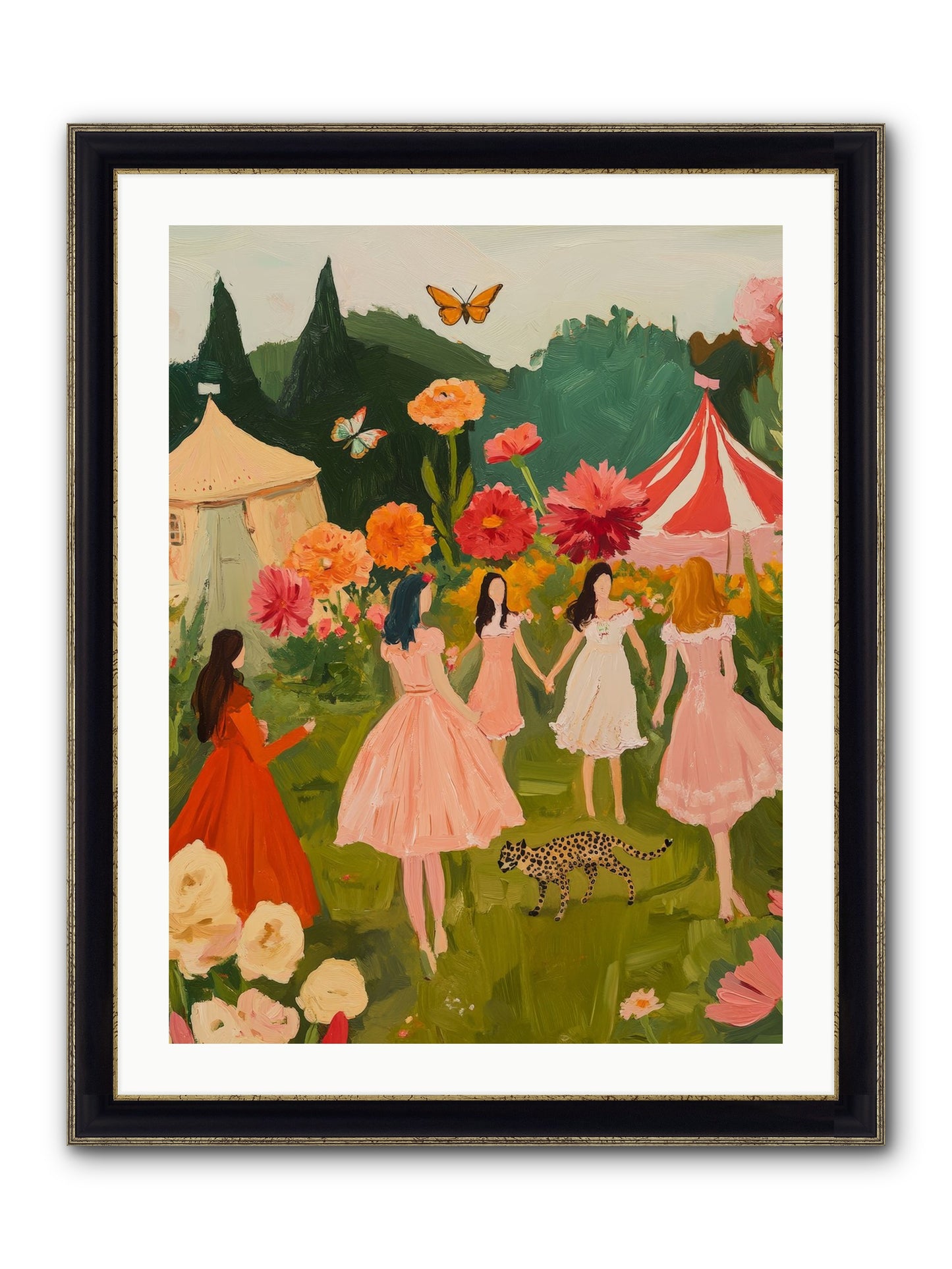 A Midsummer's Soirée Framed Print - Black & Gold 24x32