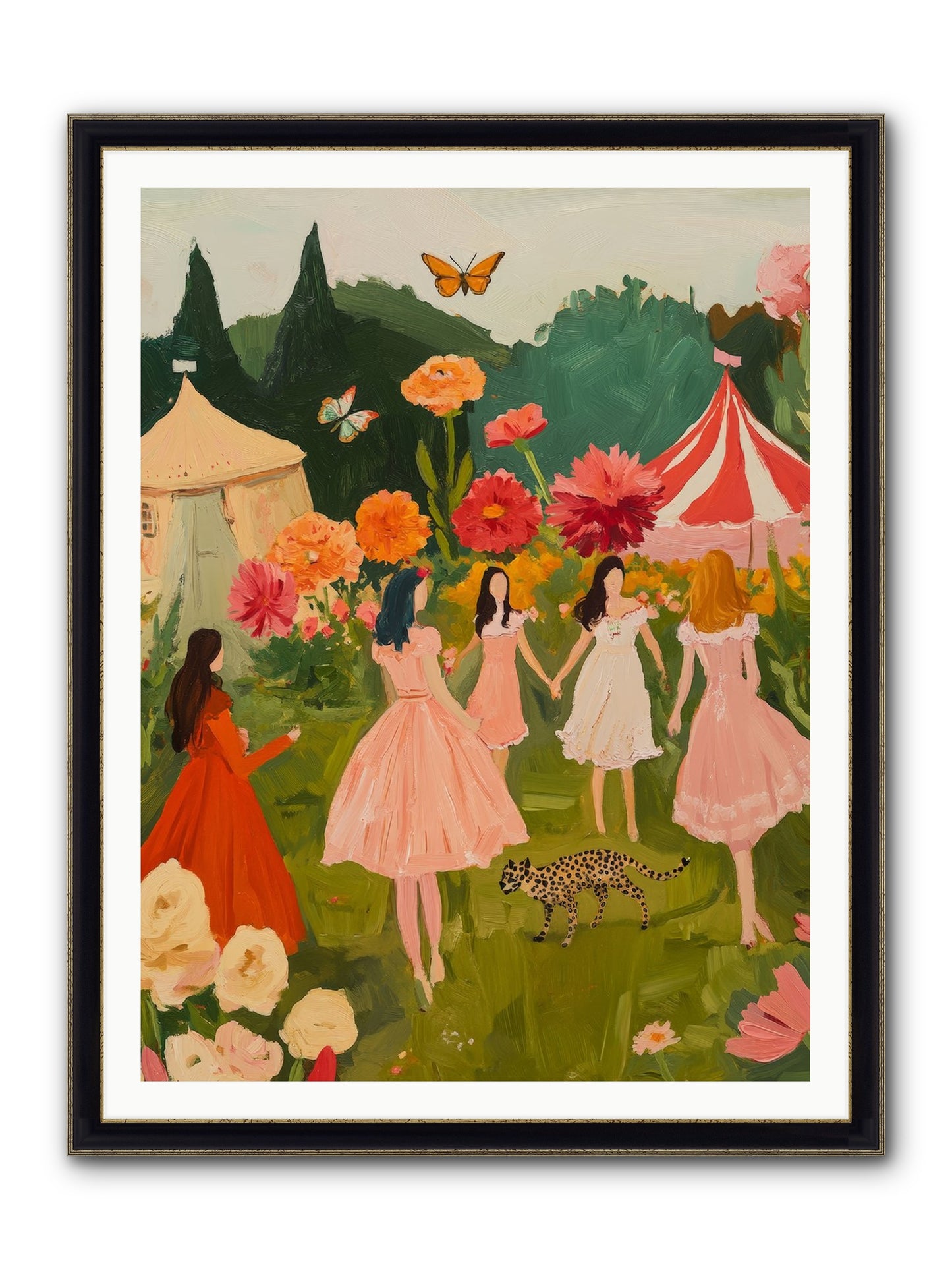 A Midsummer's Soirée Framed Print - Black & Gold 36x48