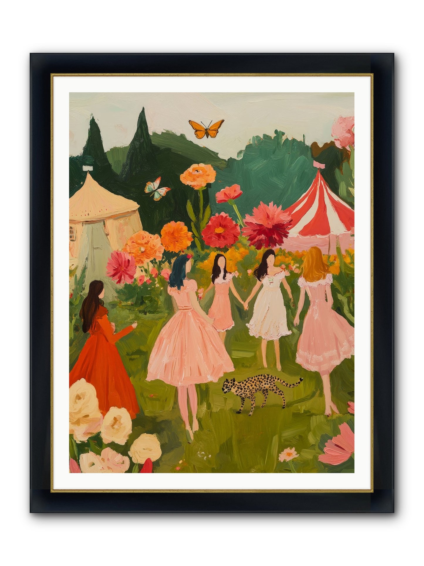 A Midsummer's Soirée Framed Print - Wide Black w/Gold 36x48