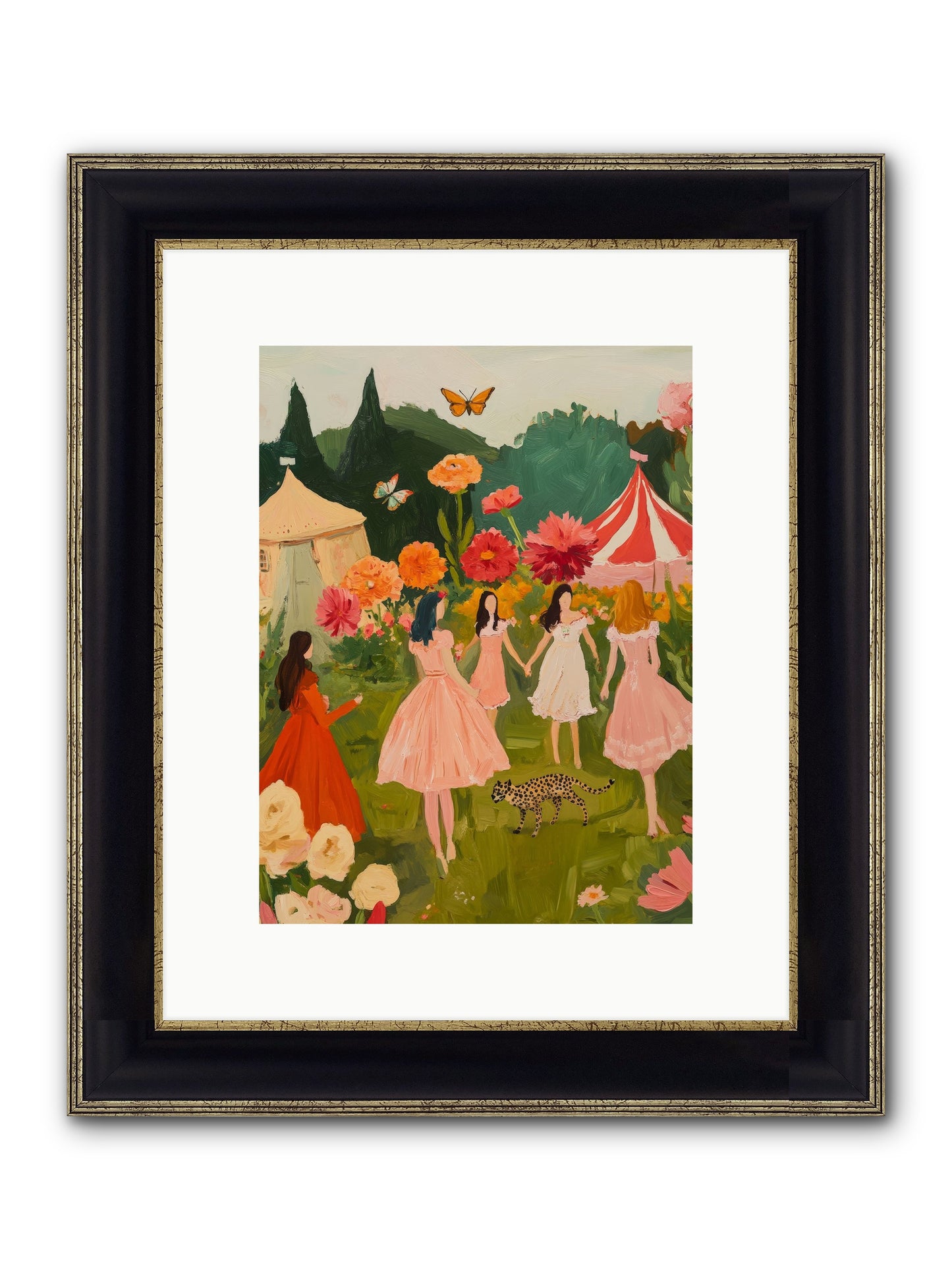 A Midsummer's Soirée Framed Print - Black & Gold 9x12