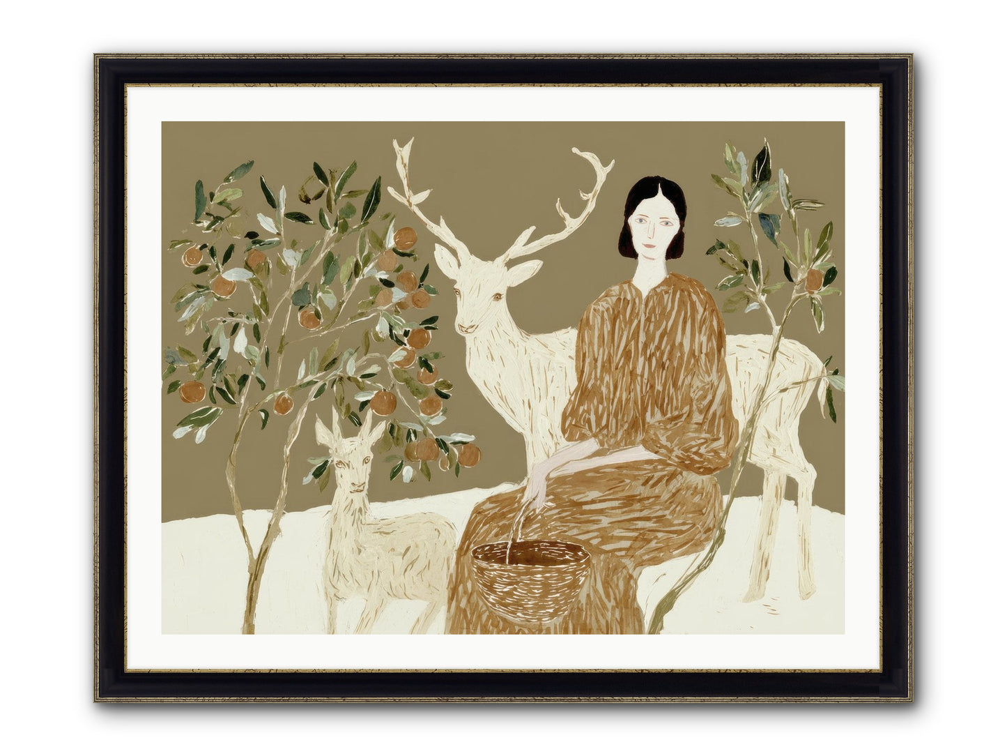 A Moment’s Grace Framed Print - Black & Gold 40x30