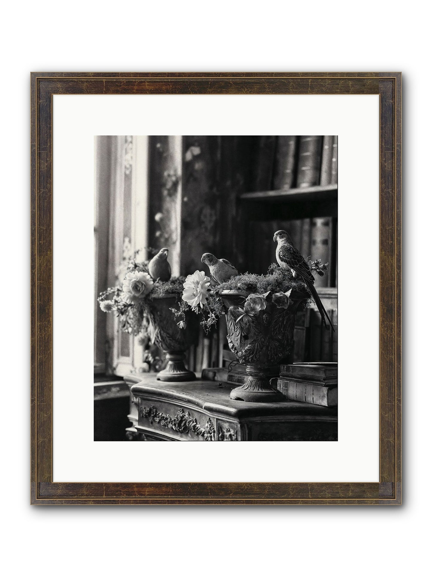 A Moody Repartee Framed Print - Slimwoods Black/Gold 12x15