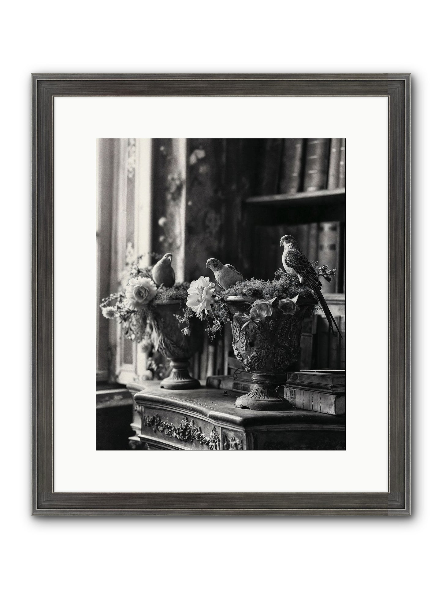 A Moody Repartee Framed Print - Slimwoods Black/Silver 12x15