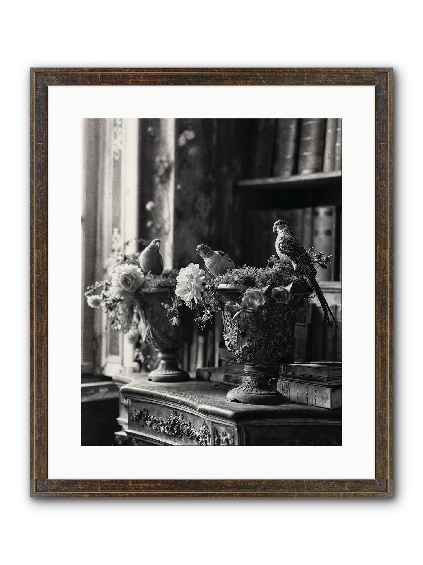 A Moody Repartee Framed Print - Slimwoods Black/Gold 16x20