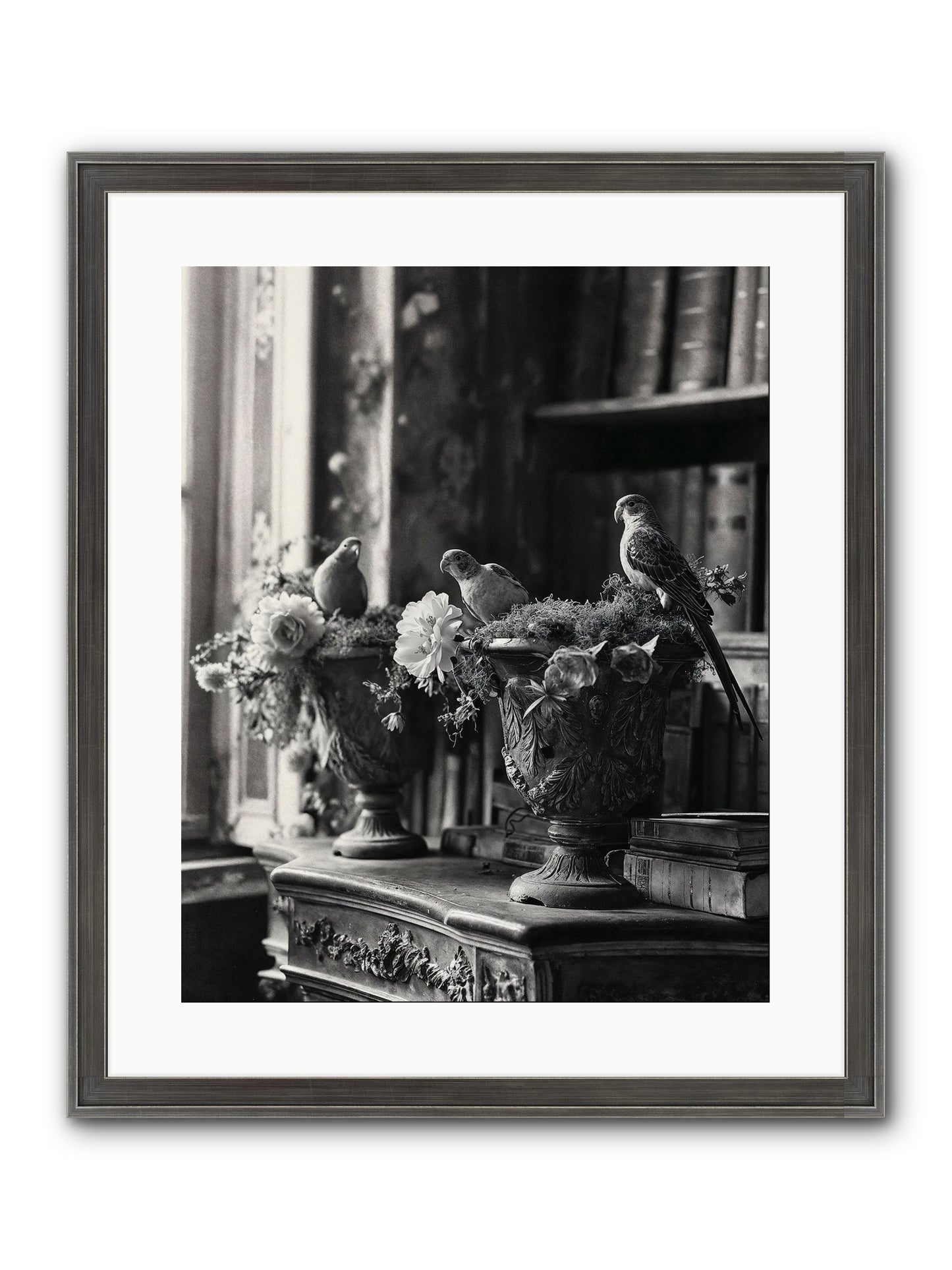 A Moody Repartee Framed Print - Slimwoods Black/Silver 16x20