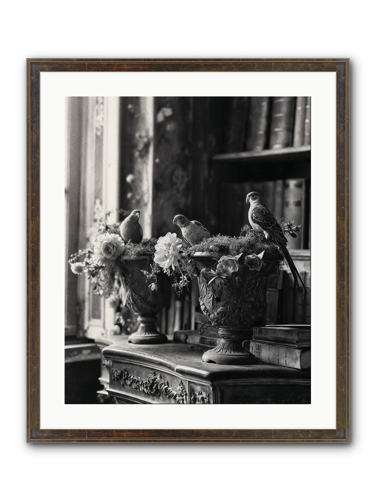A Moody Repartee Framed Print - Slimwoods Black/Gold 20x25