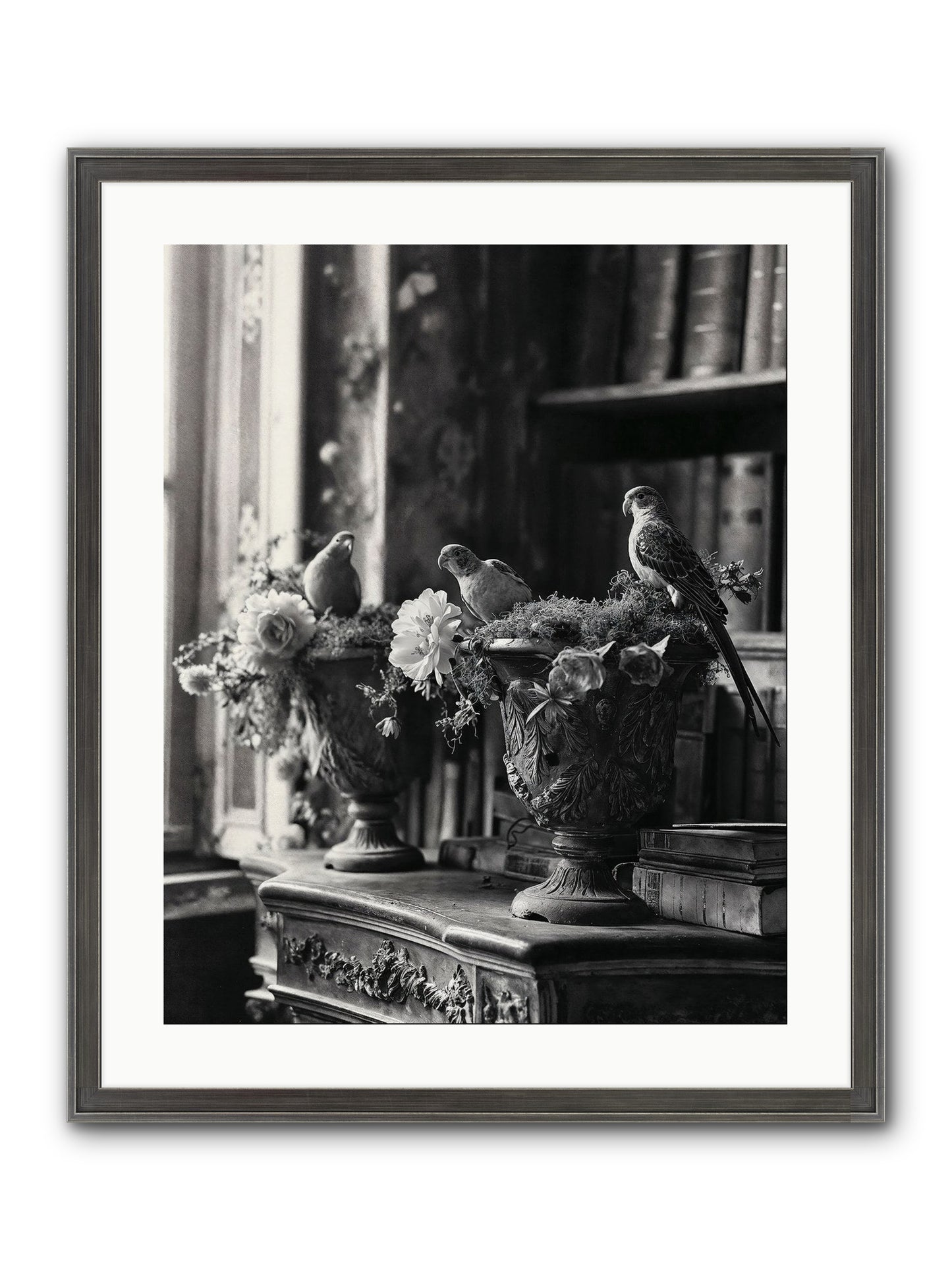 A Moody Repartee Framed Print - Slimwoods Black/Silver 20x25