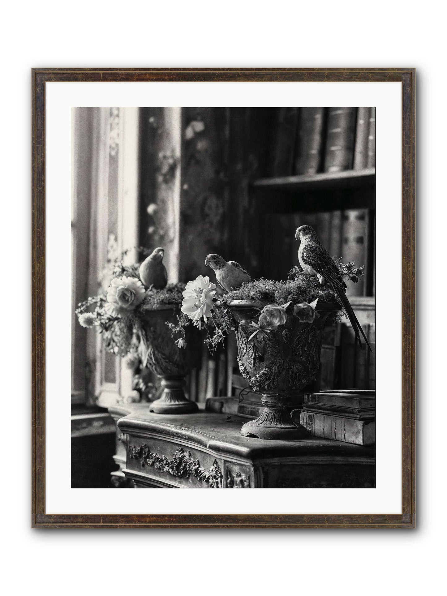 A Moody Repartee Framed Print - Slimwoods Black/Gold 24x30