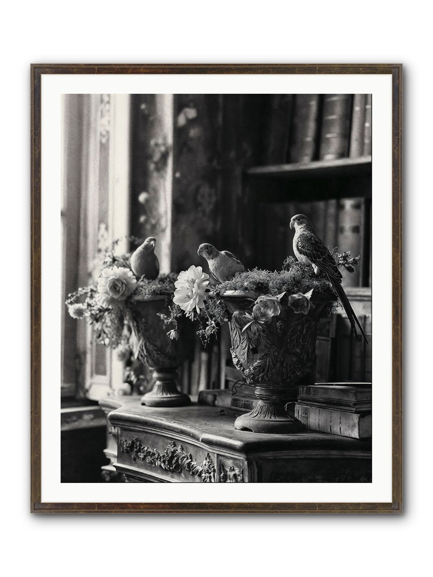 A Moody Repartee Framed Print - Slimwoods Black/Gold 32x40