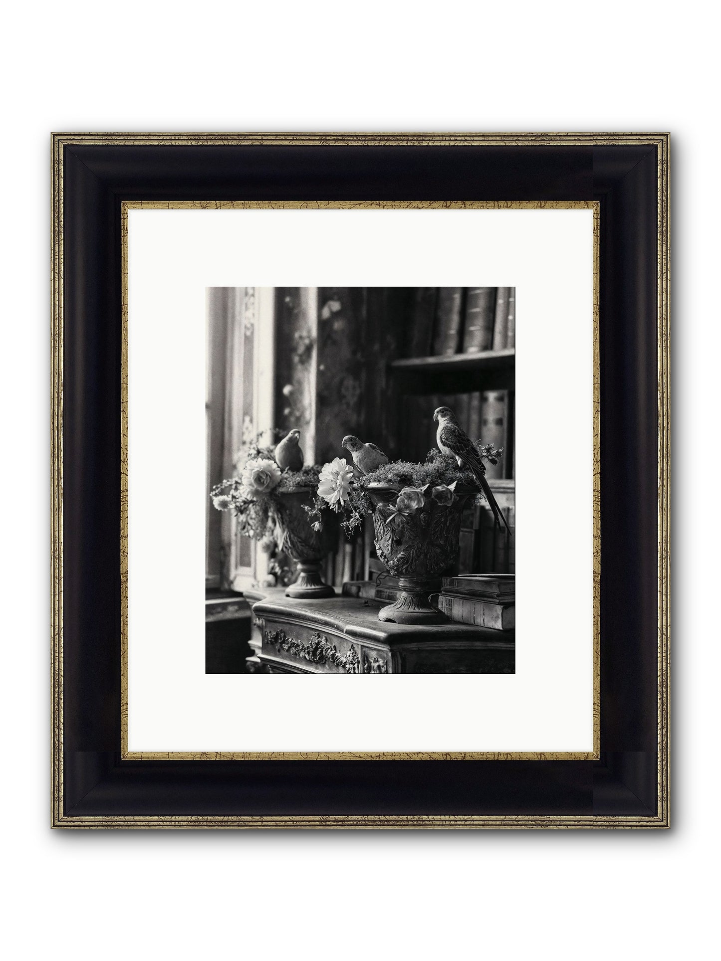 A Moody Repartee Framed Print - Black & Gold 8x10