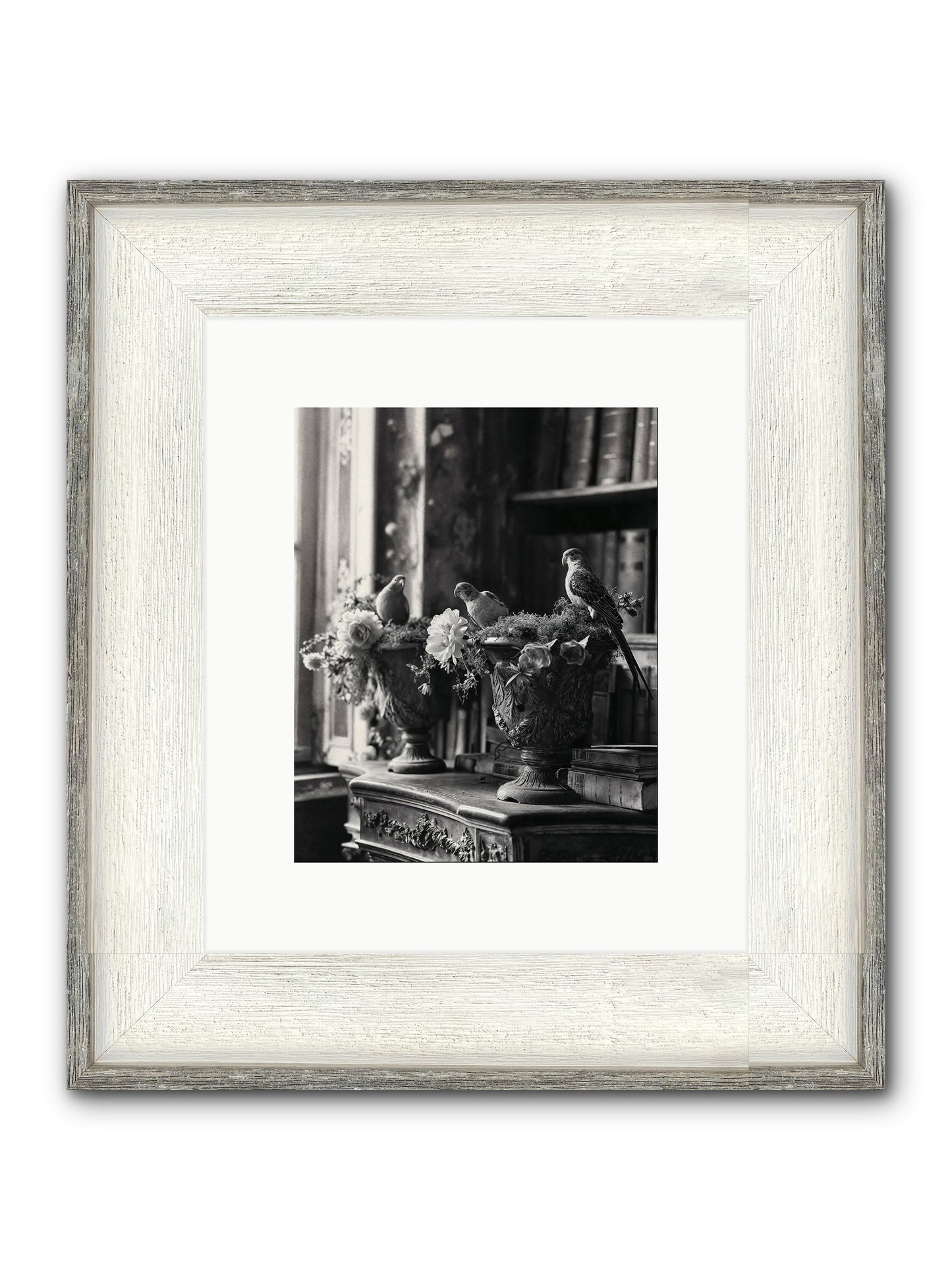A Moody Repartee Framed Print - Driftwood White 8x10