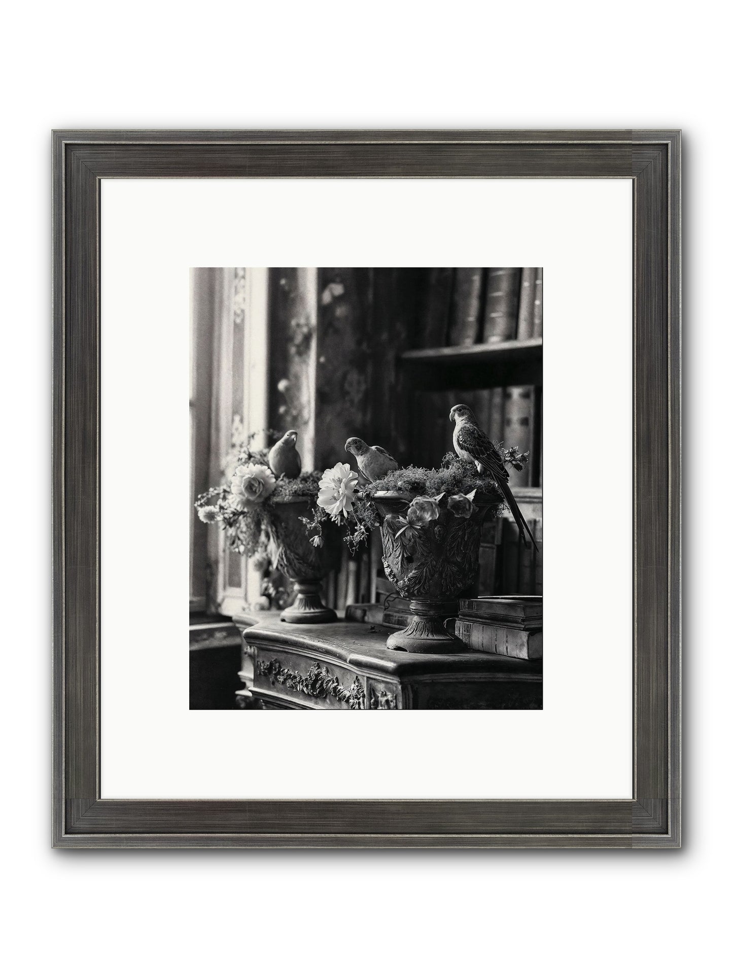 A Moody Repartee Framed Print - Slimwoods Black/Silver 8x10