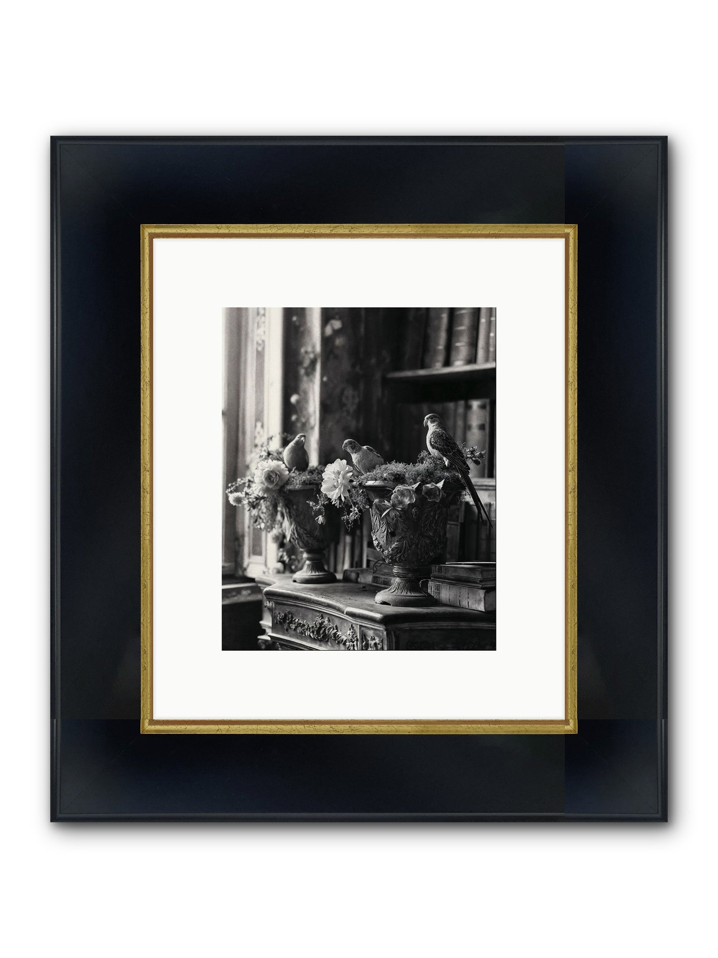 A Moody Repartee Framed Print - Wide Black w/Gold 8x10
