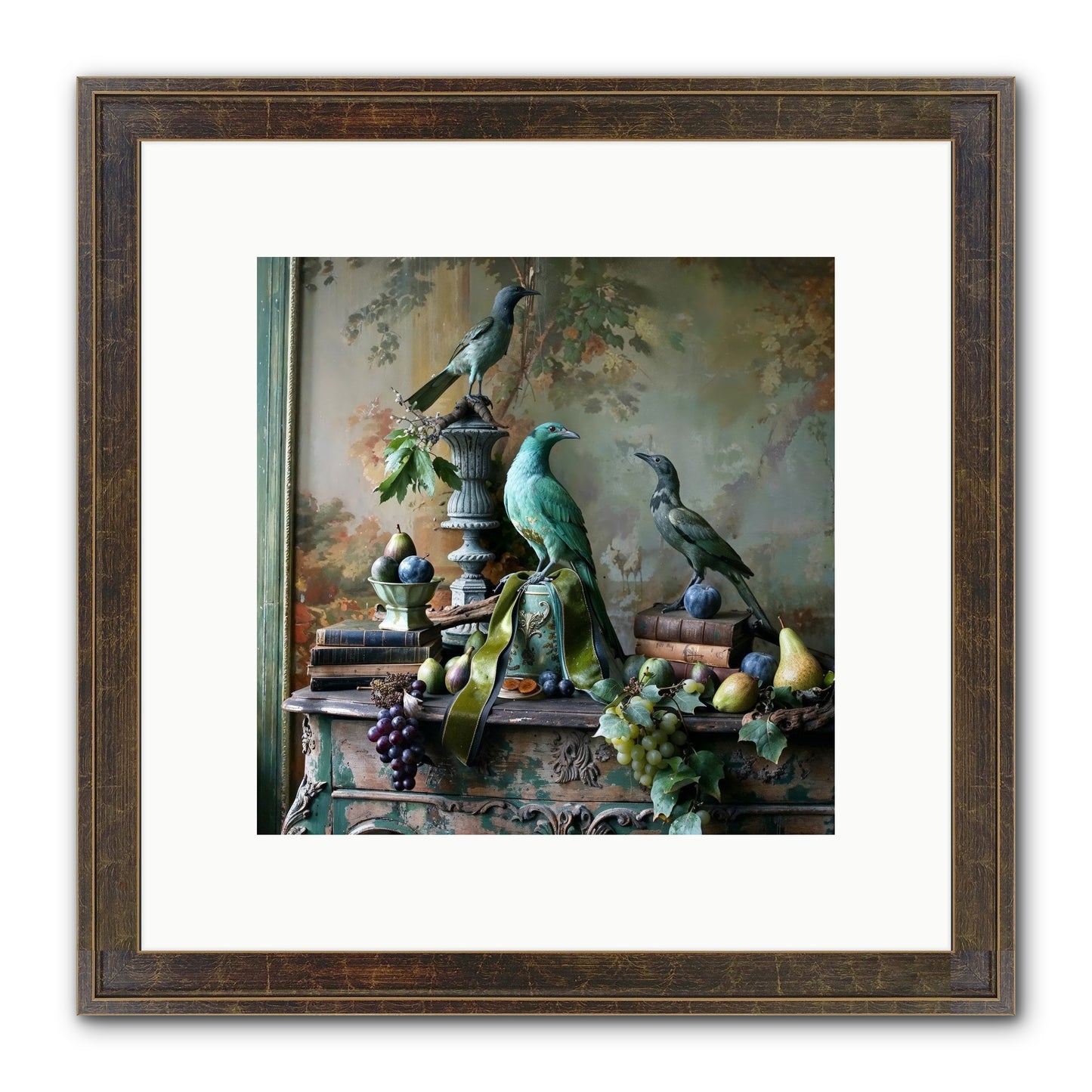 A Parliament Of Feathers Framed Print - Slimwoods Black/Gold 10x10