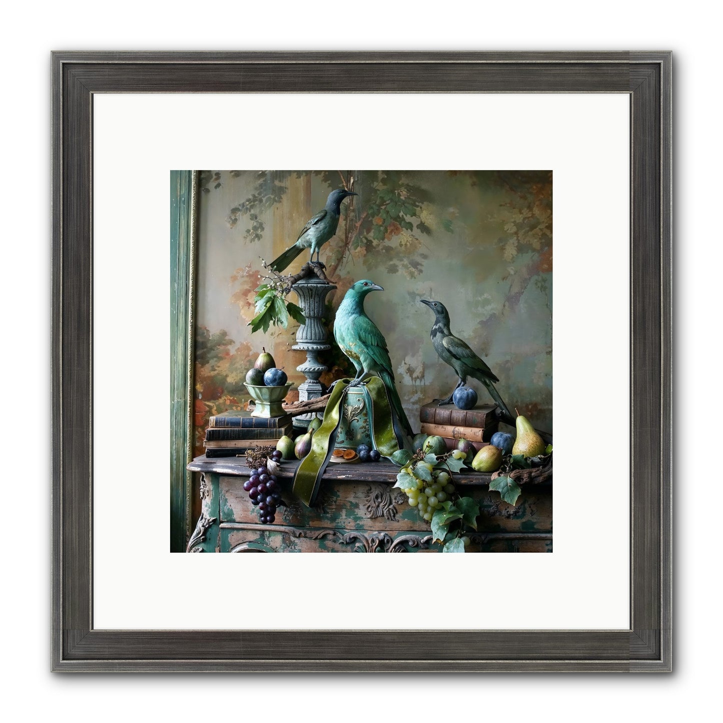 A Parliament Of Feathers Framed Print - Slimwoods Black/Silver 10x10