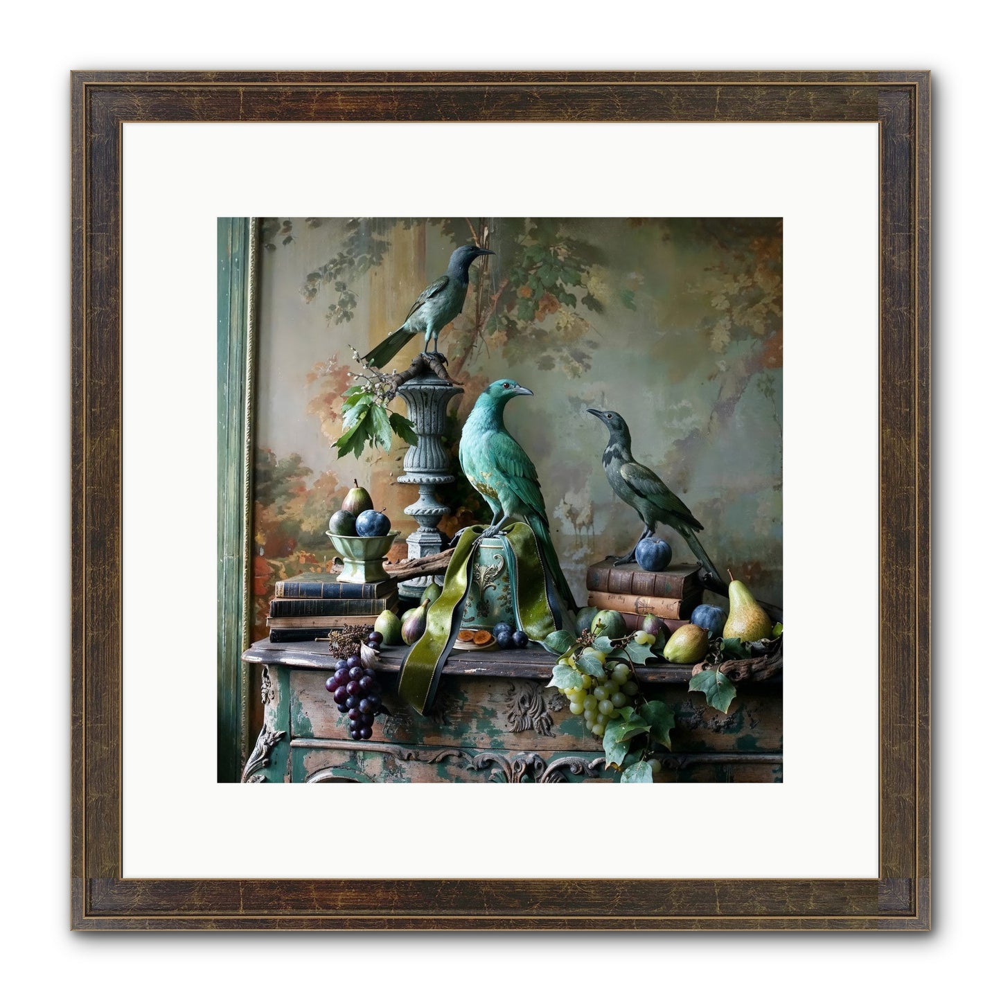 A Parliament Of Feathers Framed Print - Slimwoods Black/Gold 12x12