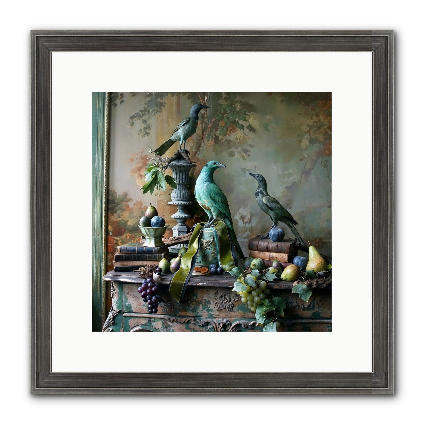 A Parliament Of Feathers Framed Print - Slimwoods Black/Silver 12x12