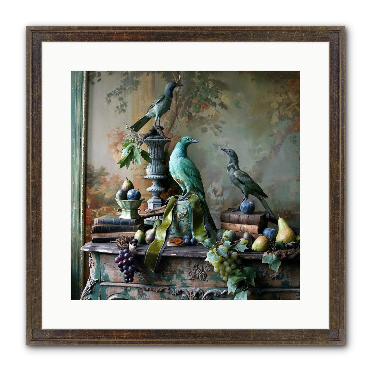 A Parliament Of Feathers Framed Print - Slimwoods Black/Gold 16x16