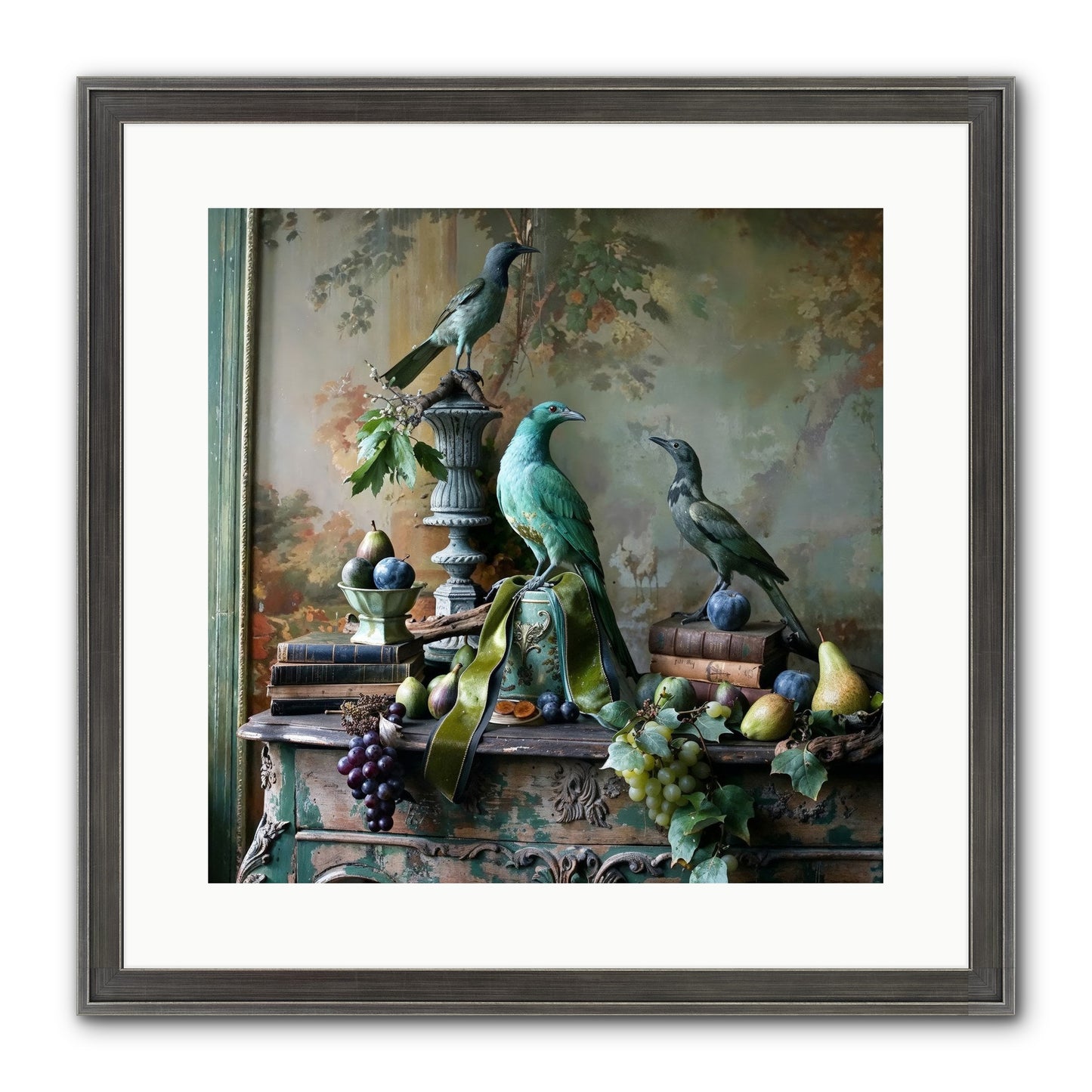 A Parliament Of Feathers Framed Print - Slimwoods Black/Silver 16x16