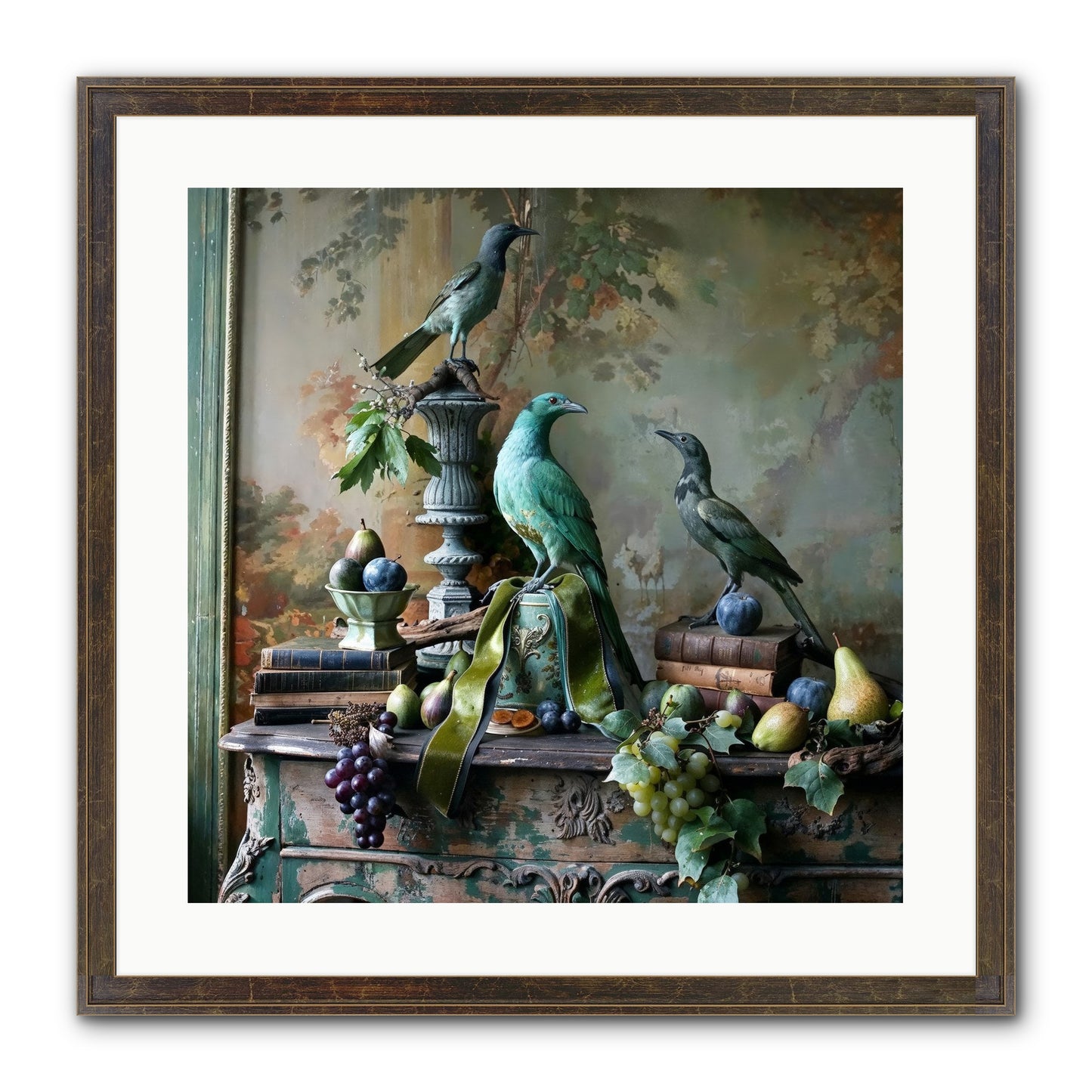 A Parliament Of Feathers Framed Print - Slimwoods Black/Gold 20x20