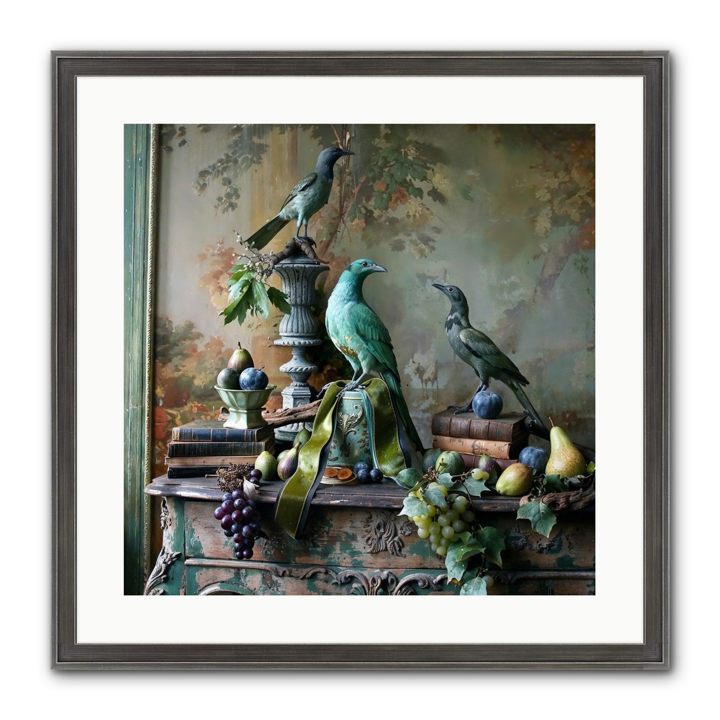 A Parliament Of Feathers Framed Print - Slimwoods Black/Silver 20x20