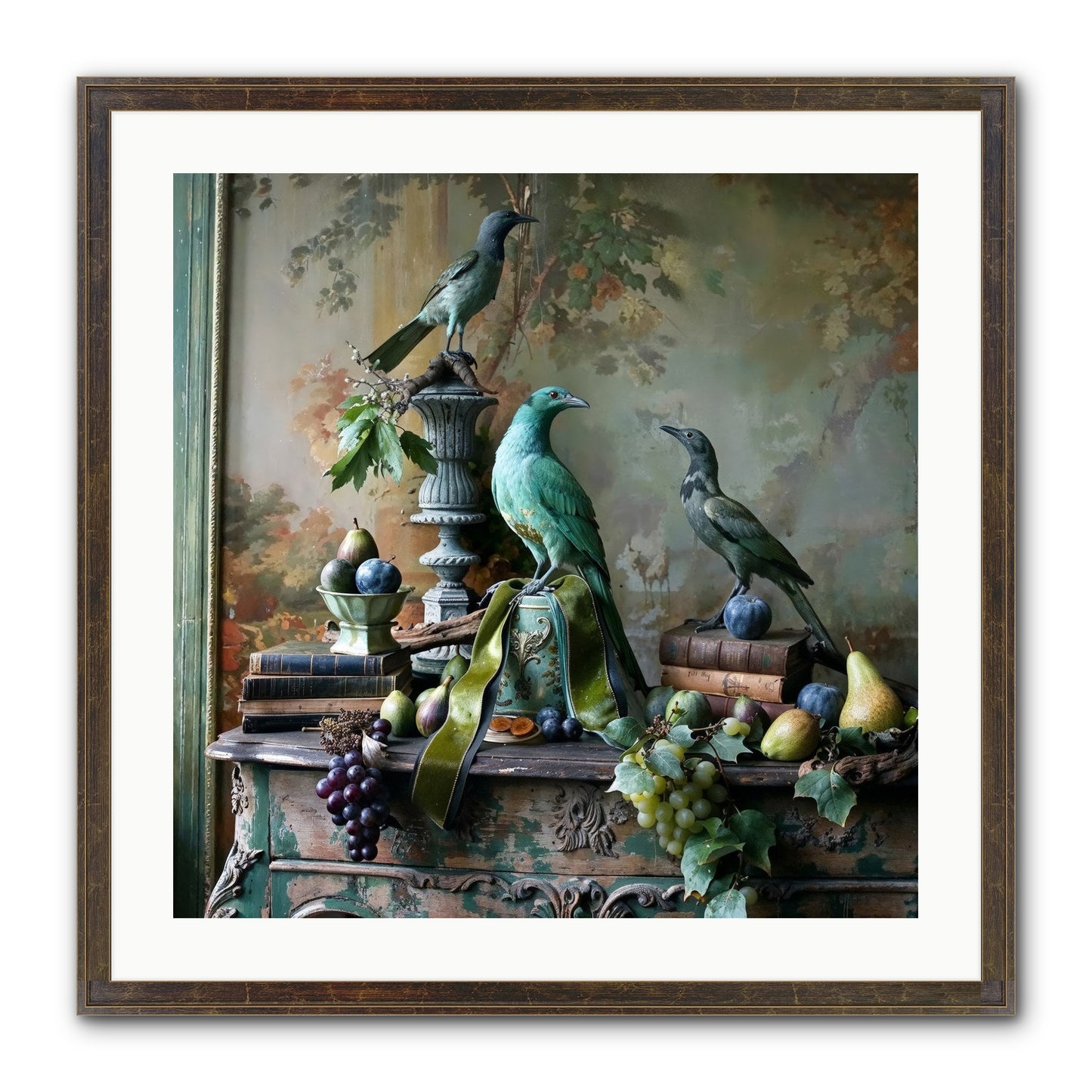 A Parliament Of Feathers Framed Print - Slimwoods Black/Gold 24x24