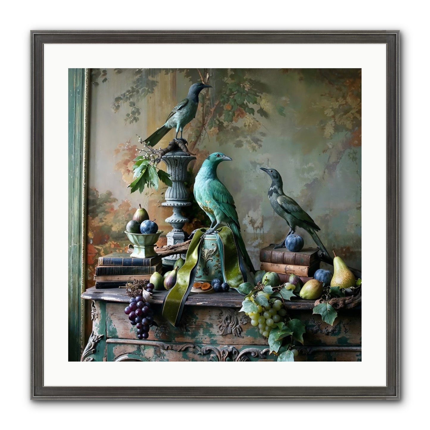 A Parliament Of Feathers Framed Print - Slimwoods Black/Silver 24x24