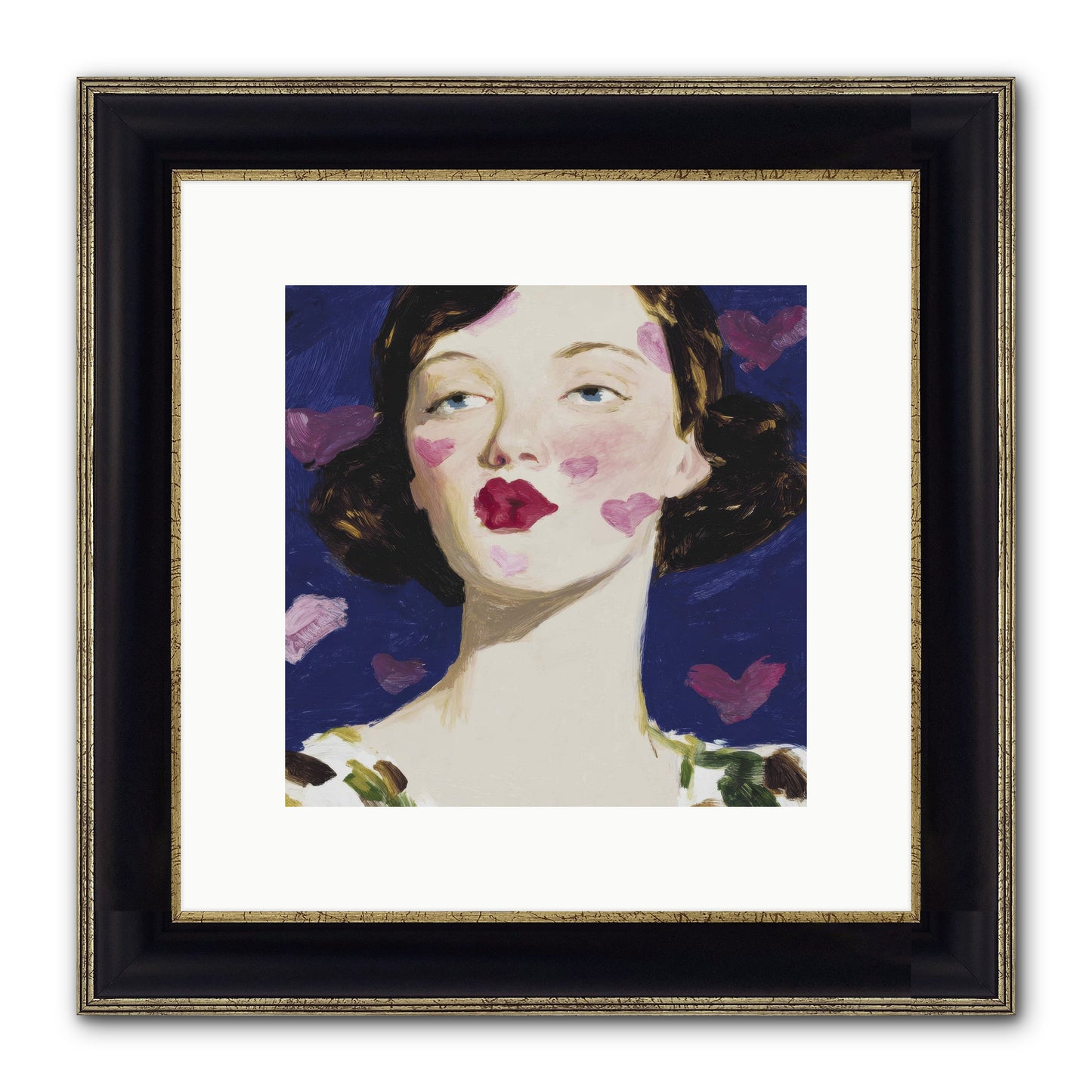 A Parlour For Half-Remembered Kisses Framed Print - Black & Gold 10x10