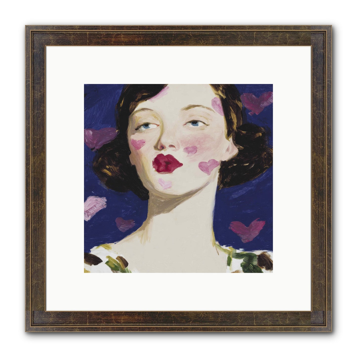A Parlour For Half-Remembered Kisses Framed Print - Slimwoods Black/Gold 10x10