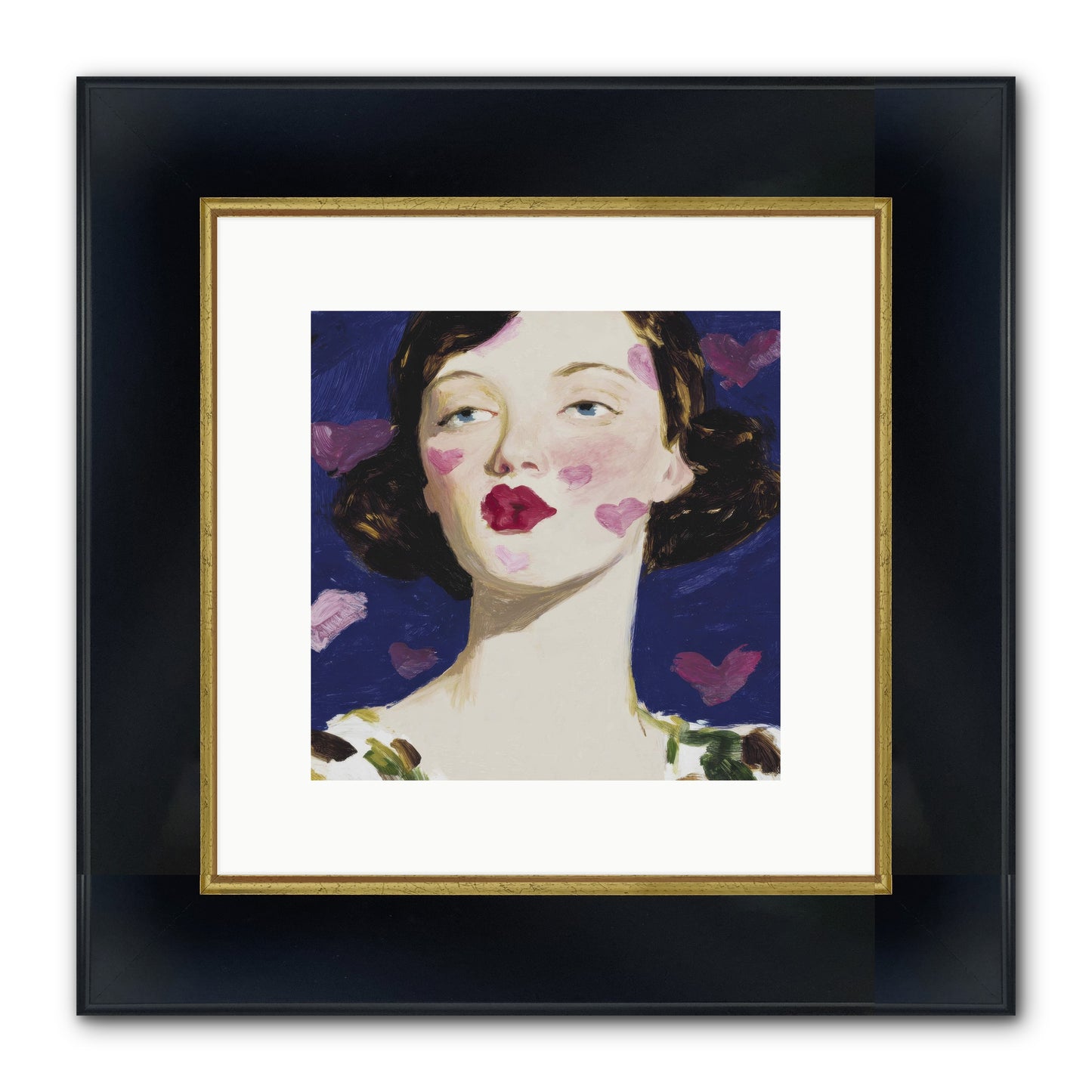 A Parlour For Half-Remembered Kisses Framed Print - Wide Black w/Gold 10x10