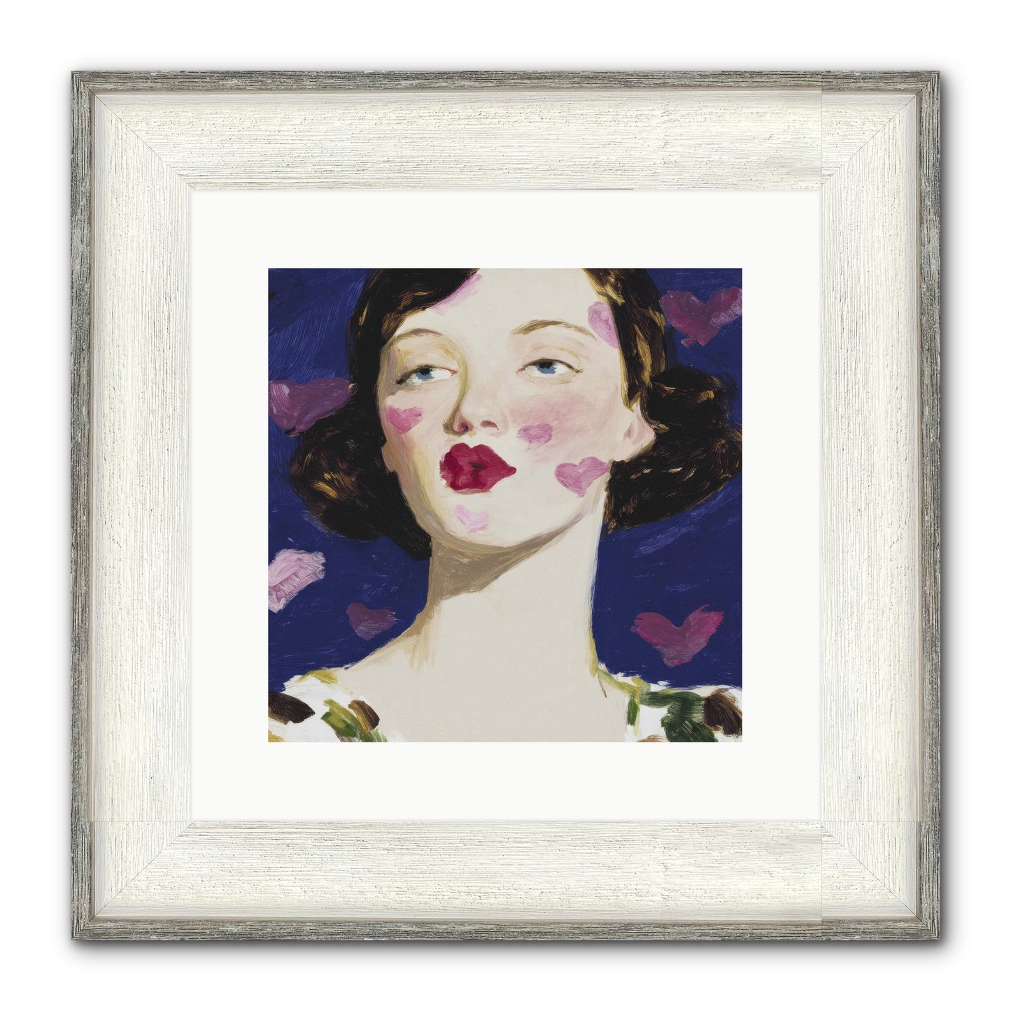 A Parlour For Half-Remembered Kisses Framed Print - Driftwood White 12x12