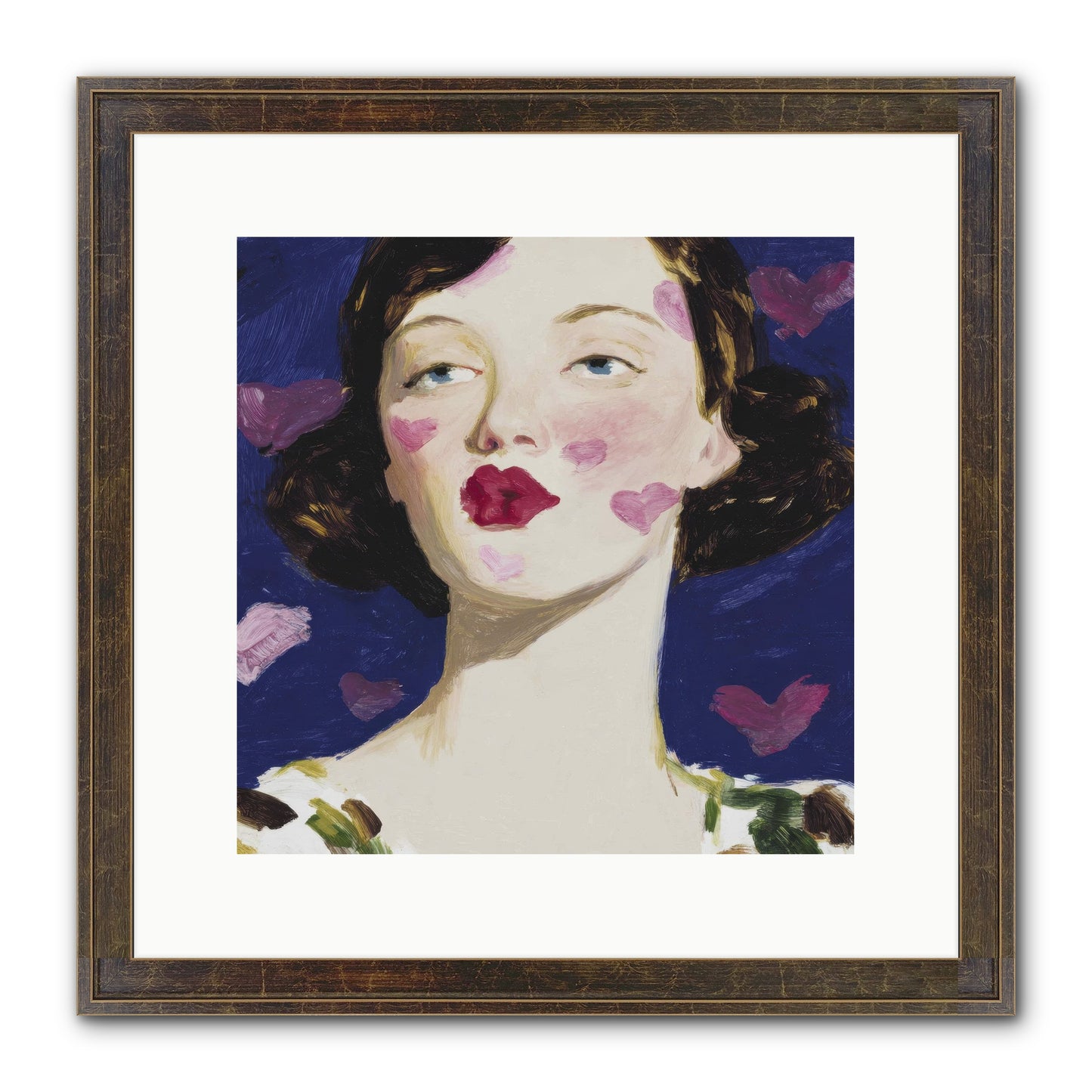 A Parlour For Half-Remembered Kisses Framed Print - Slimwoods Black/Gold 12x12